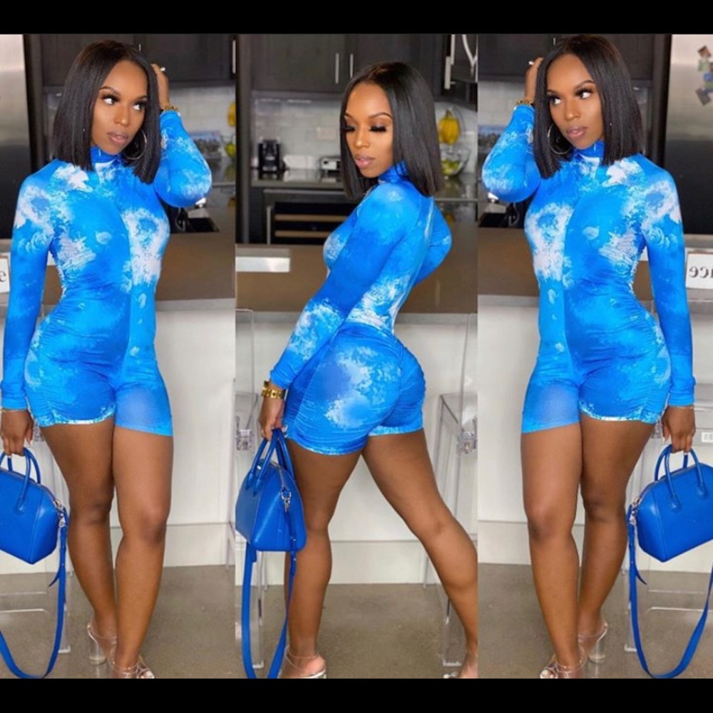 Tie Dye Front Zip Romper